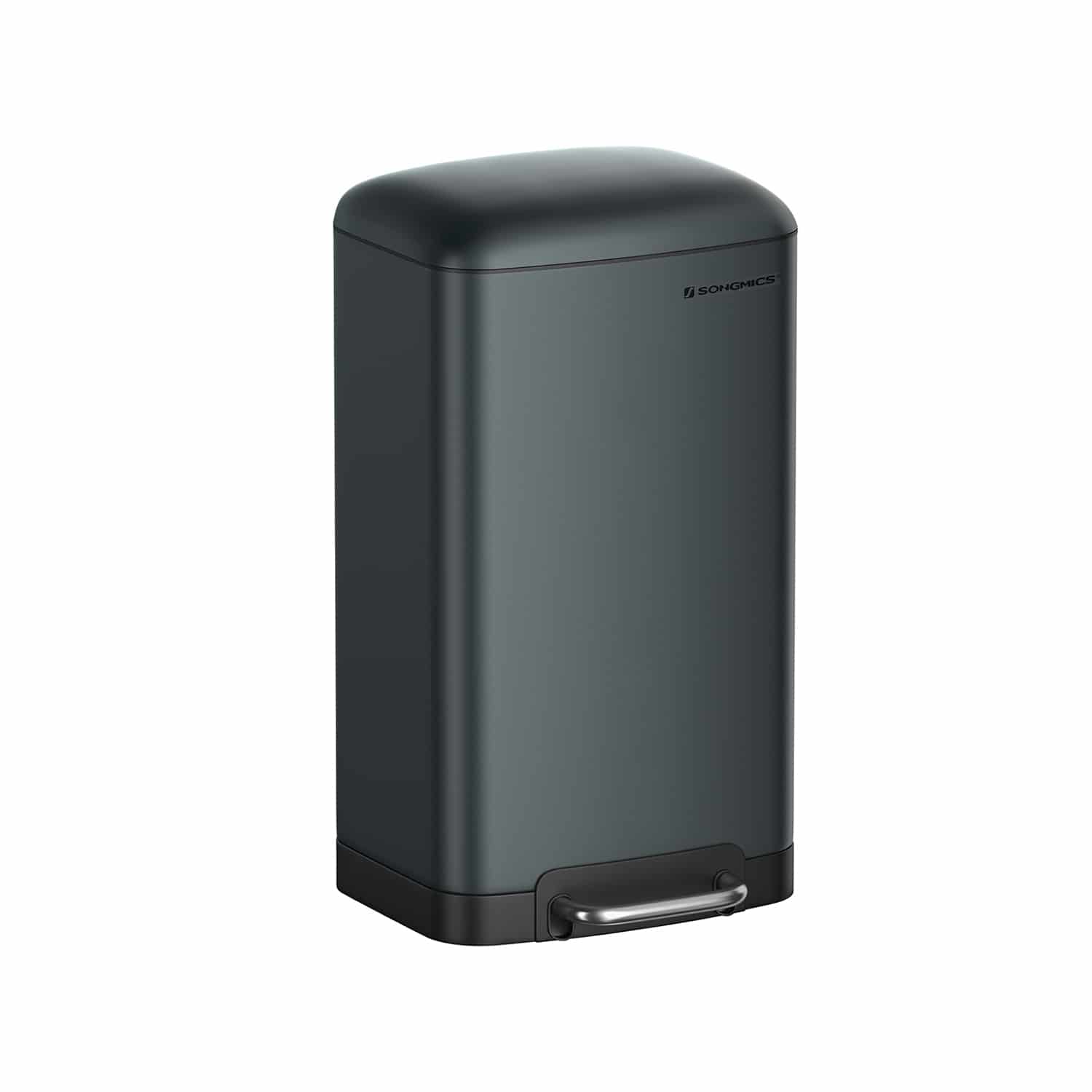 Mülleimer 30 L – Rauchgrau, Edelstahl, Softclose, Tretmechanismus von SONGMICS