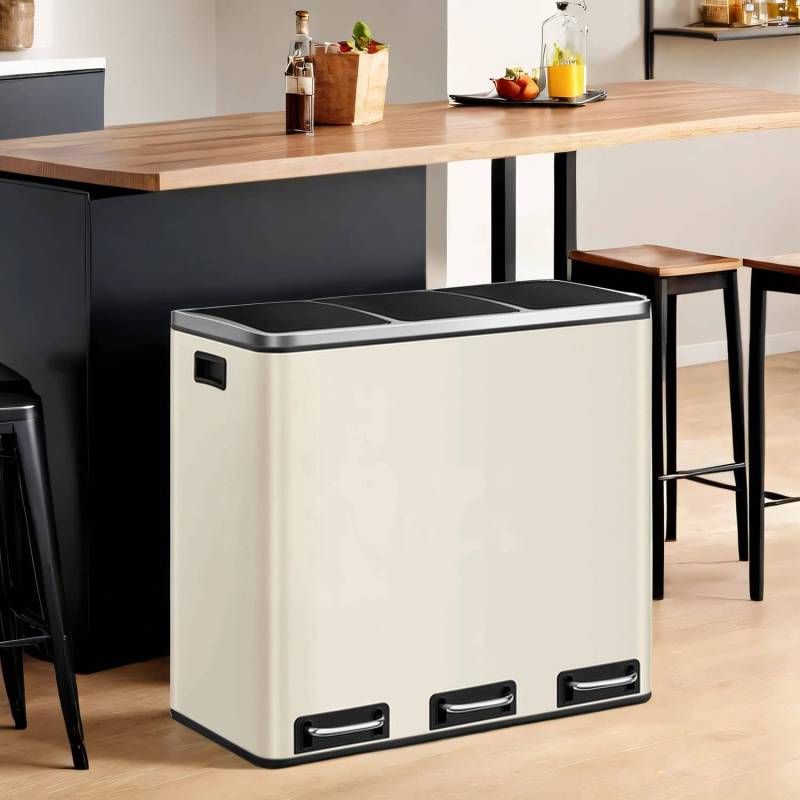 Mülleimer Küche, 3 x 18 L, Mülltrennsystem 3 Fächer von SONGMICS