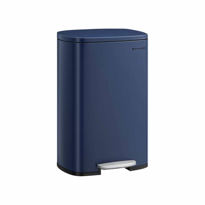 Mülleimer Küche Fußpedal Stahl blau von SONGMICS