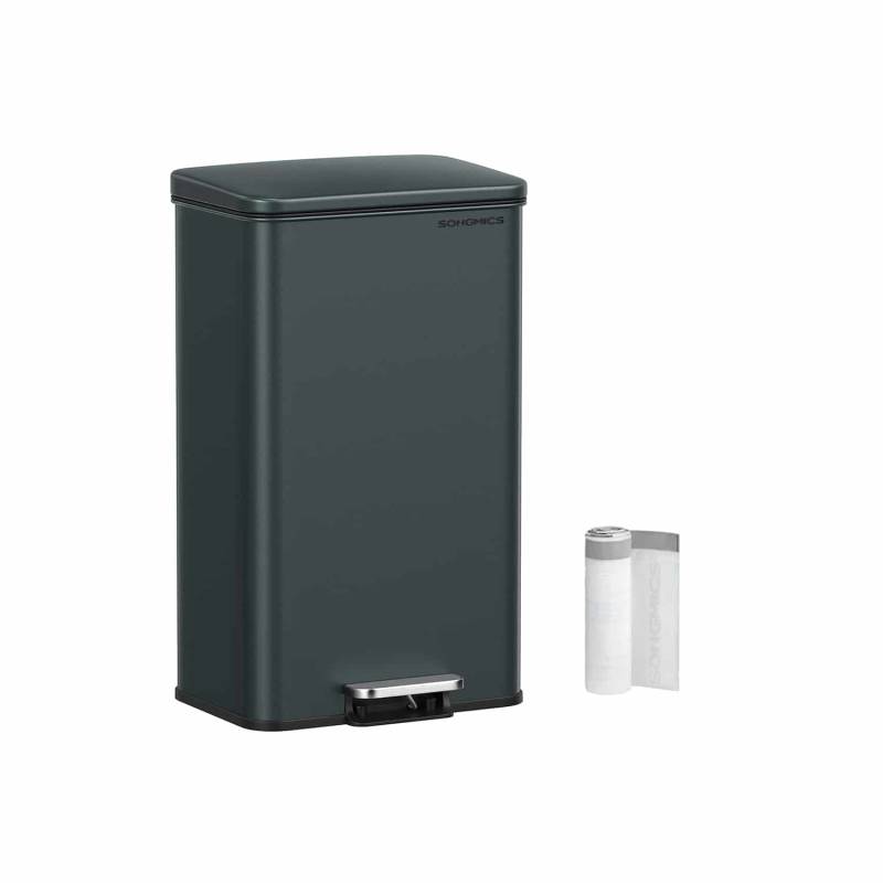 Mülleimer Küche mit Deckel 40 Liter anthrazitgrau von SONGMICS