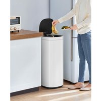 Mülleimer mit Bewegungssensor, Abfalleimer Küche 50 l automatisch - Weiß - Songmics von SONGMICS