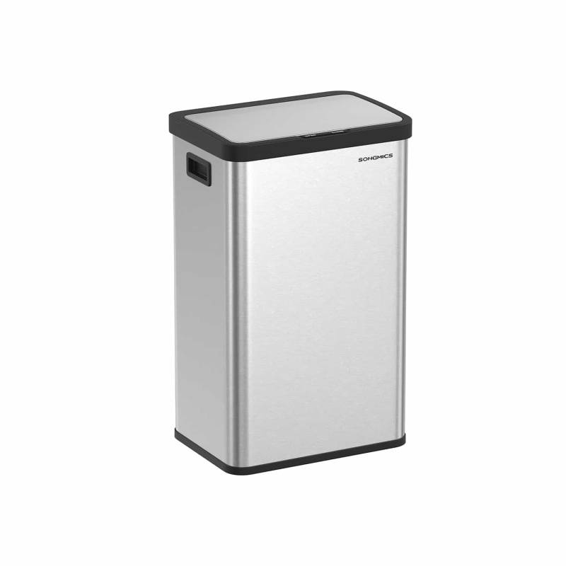 Mülleimer mit Bewegungssensor aus Stahl metallisches Silber von SONGMICS