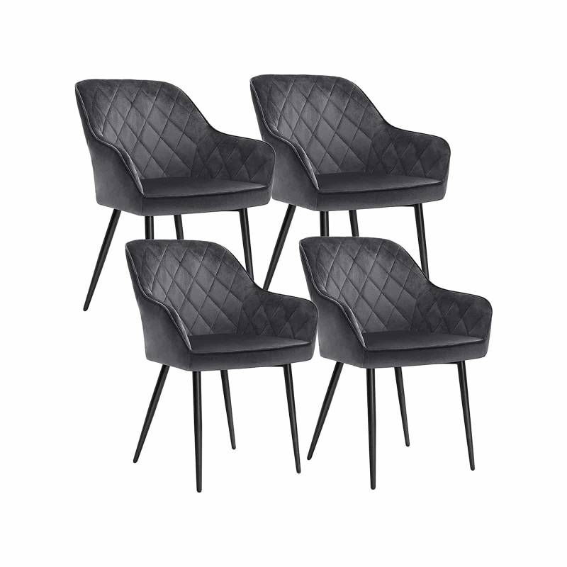 Polsterstühle 4er Set Grau von SONGMICS