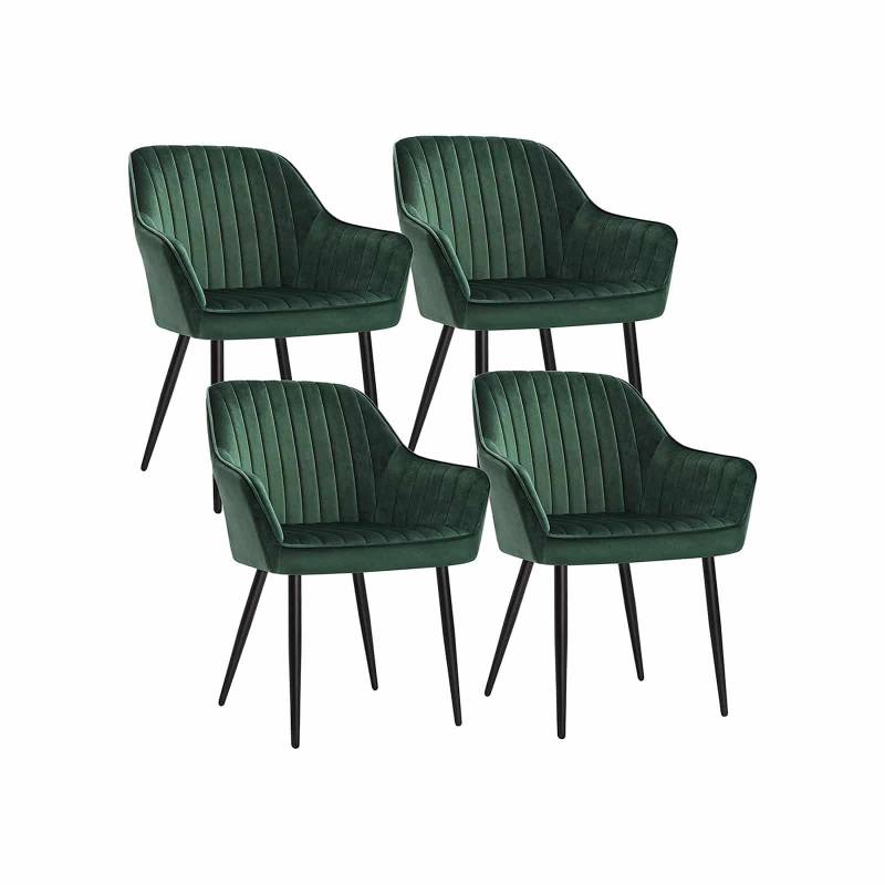 Polsterstühle 4er Set mit Armlehnen Grün von SONGMICS