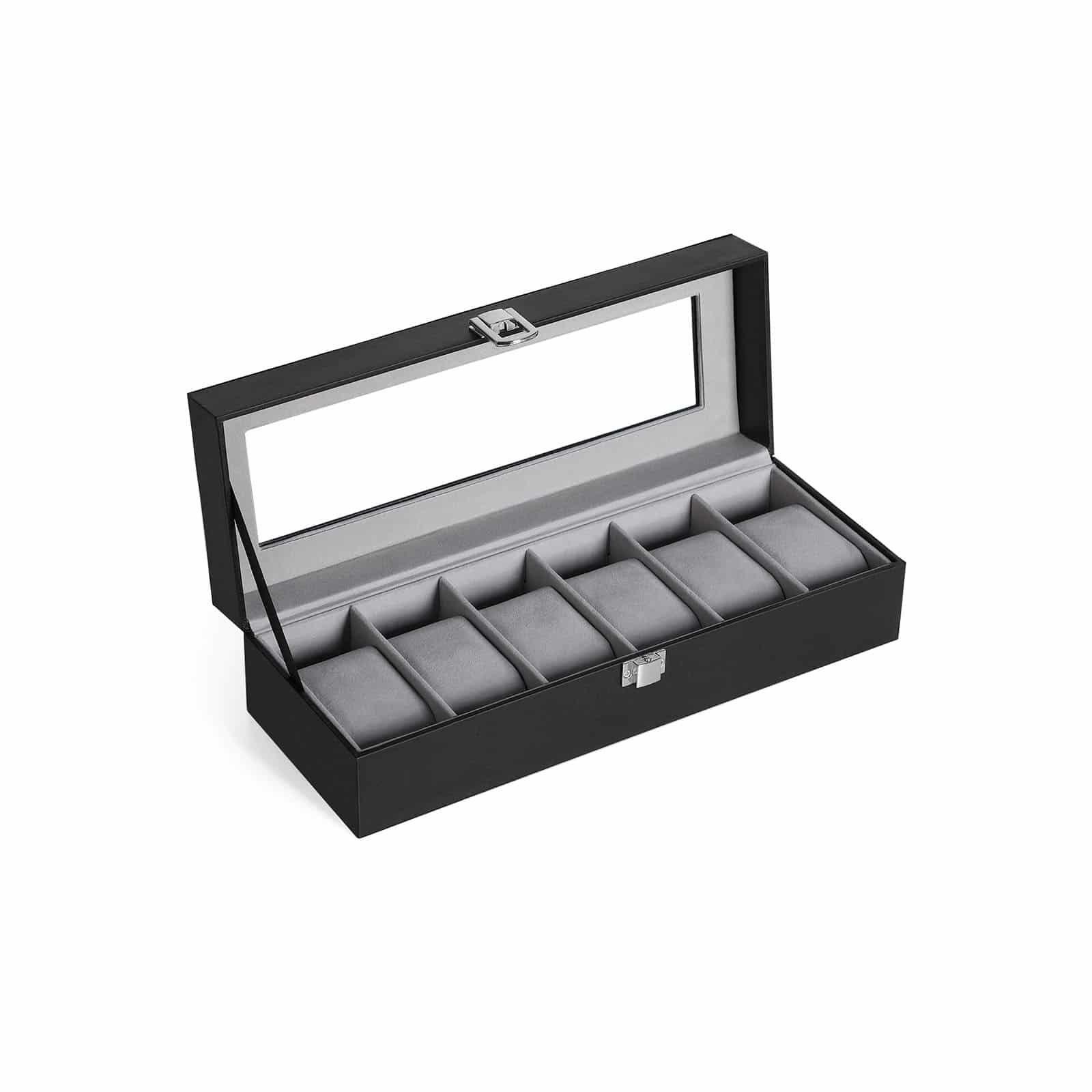 Rechteckige Uhrenbox für 6 Uhren von SONGMICS