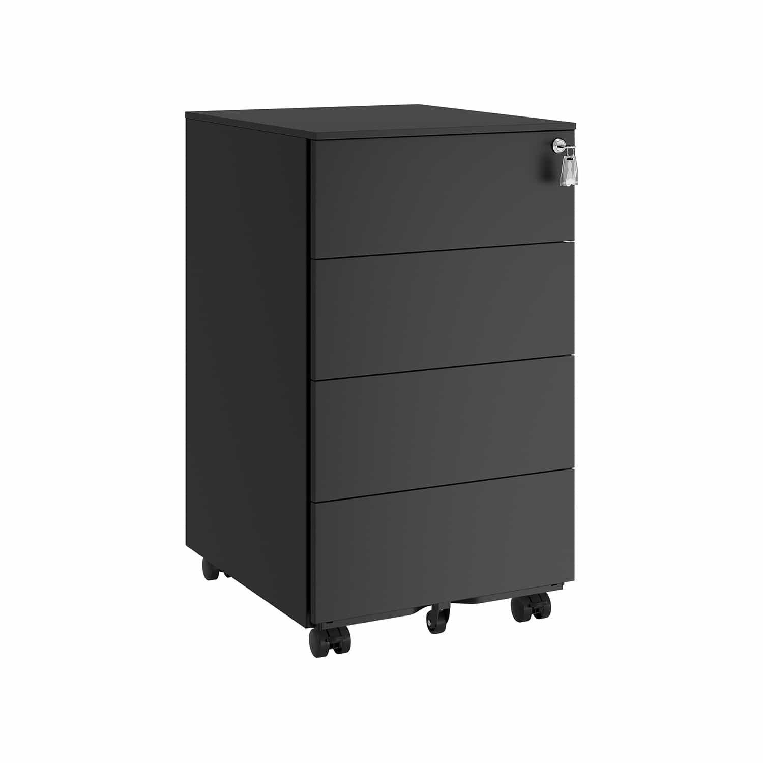 Rollcontainer mit 4 Schubladen und Rädern tintenschwarz Rollcontainer mit 4 Schubladen und Rädern tintenschwarz von SONGMICS