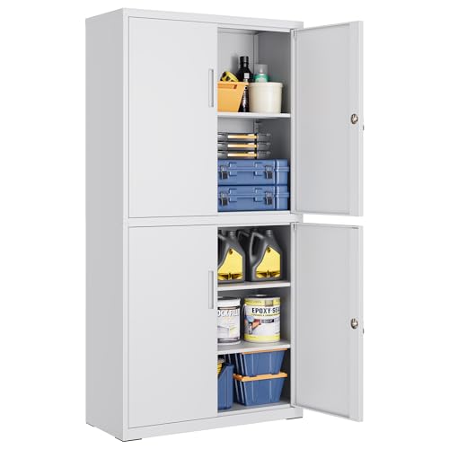 SONGMICS Aktenschrank, Mehrzweckschrank, Büroschrank, mit 4 Türen und 5 Ebenen, 40 x 80 x 180 cm, 2 Schlösser, verstellbare Ablagen, Aufbewahrungsschrank aus Stahl, mattgrau OMC016G01 SONGMICS Aktenschrank, Mehrzweckschrank, Büroschrank, mit 4 Türen und 5 Ebenen, 40 x 80 x 180 cm, 2 Schlösser, verstellbare Ablagen, Aufbewahrungsschrank aus Stahl, mattgrau OMC016G01 von SONGMICS