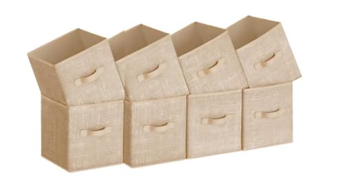 SONGMICS Aufbewahrungsboxen, Set mit 8 28 cm großen Vliesstoffbehältern, mit Doppelgriffen, Würfel-Organizer, für Regal, faltbar, für Kleidung, Sandbeige ROB826K03 SONGMICS Aufbewahrungsboxen, Set mit 8 28 cm großen Vliesstoffbehältern, mit Doppelgriffen, Würfel-Organizer, für Regal, faltbar, für Kleidung, Sandbeige ROB826K03 von SONGMICS
