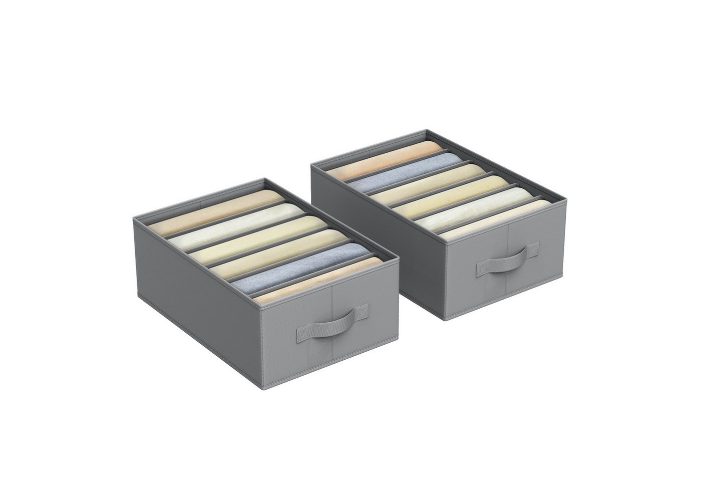 SONGMICS Aufbewahrungsbox Kleiderschrank-Organizer (2 St., Aufbewahrungsbox 6 Fächer, Schubladen-Ordnungssystem), z-2er Set Aufbewahrungsbox mit 6 Fächern von SONGMICS