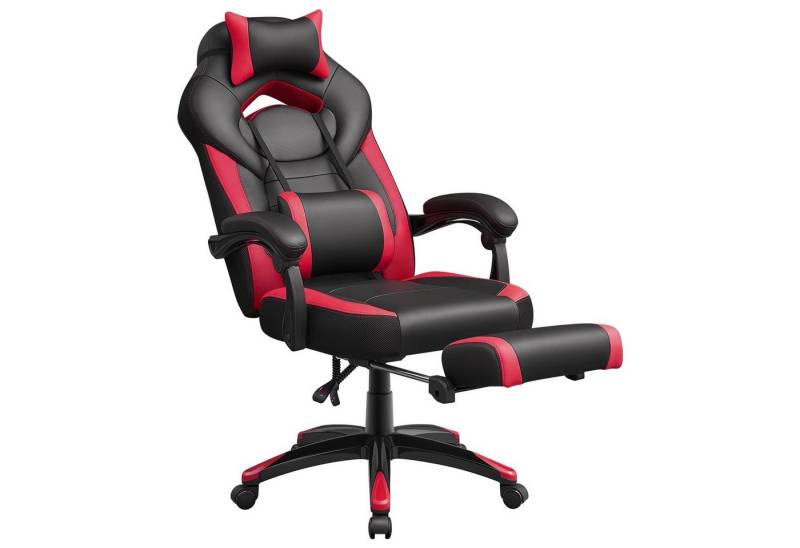 SONGMICS Bürostuhl, Gaming-Stuhl, Computerstuhl, ergonomisches Design, mit Fußstütze von SONGMICS