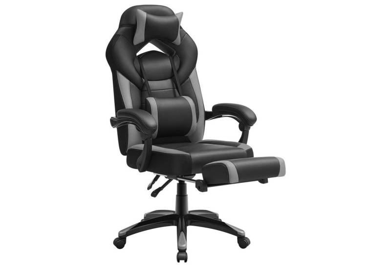 SONGMICS Bürostuhl, Gaming-Stuhl, Computerstuhl, ergonomisches Design, mit Fußstütze von SONGMICS