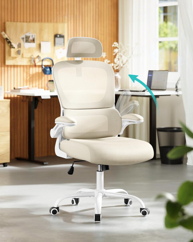 SONGMICS Bürostuhl, Netzstuhl, ergonomisches Design, mit Premium-Netzgewebe, Wippfunktion von SONGMICS