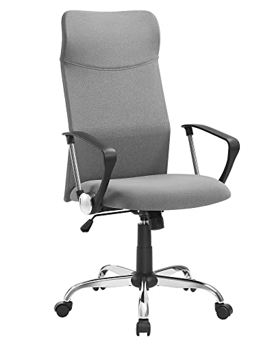 SONGMICS Bürostuhl, ergonomischer Schreibtischstuhl, Drehstuhl, gepolsterter Sitz, höhenverstellbar und neigbar, bis 120 kg belastbar, grau OBN034G01 von SONGMICS