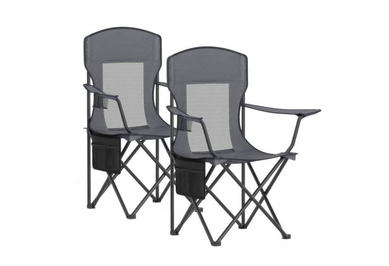 SONGMICS Campingstuhl, 2er Set, Klappstuhl Outdoor, Angelstuhl, hohe Rückenlehne bis 150kg von SONGMICS