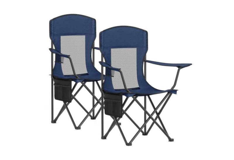SONGMICS Campingstuhl, 2er Set, Klappstuhl Outdoor, Angelstuhl, hohe Rückenlehne bis 150kg von SONGMICS
