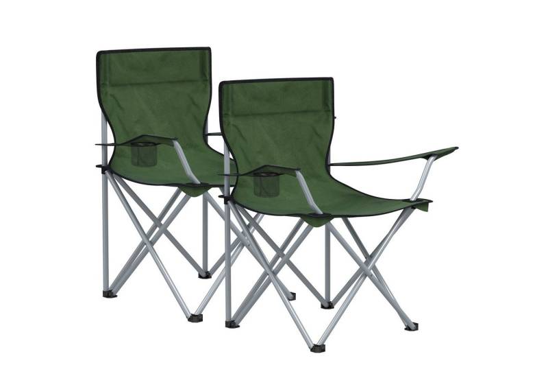 SONGMICS Campingstuhl, Klappstühle, 2er Set, bis 120 kg belastbar, Armlehnen, Getränkehalter von SONGMICS