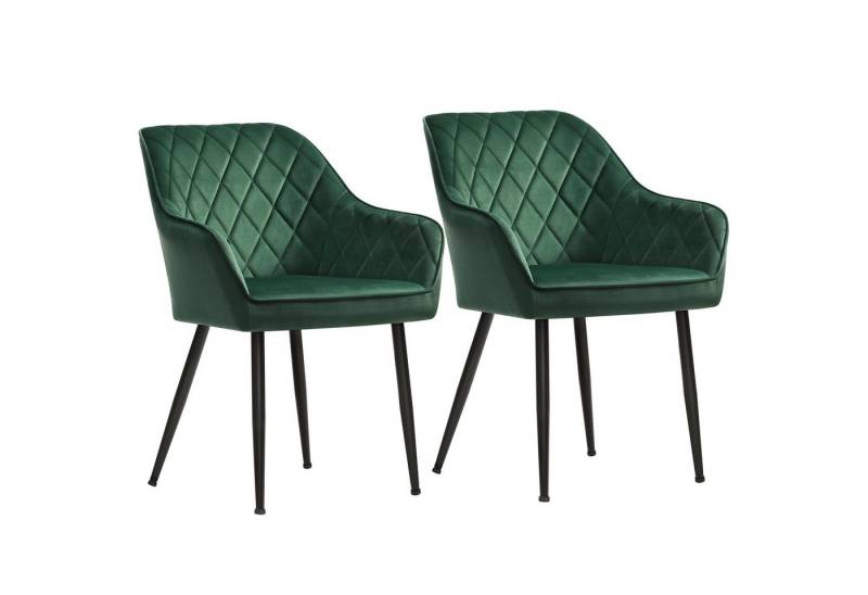 SONGMICS Esszimmerstuhl (2 St), Polsterstuhl, verstellbare Füße, Samt​ von SONGMICS