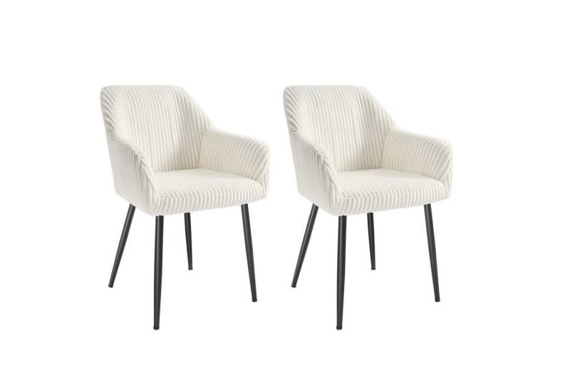 SONGMICS Esszimmerstuhl (2 St), Polsterstuhl mit Metallbeine, Samt, für Schminktisch, 2er Set von SONGMICS