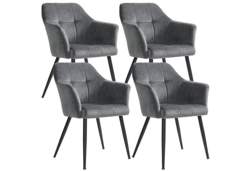 SONGMICS Esszimmerstuhl (4 St), Polsterstuhl, Samt, 61 x 60 x 86,5 cm von SONGMICS