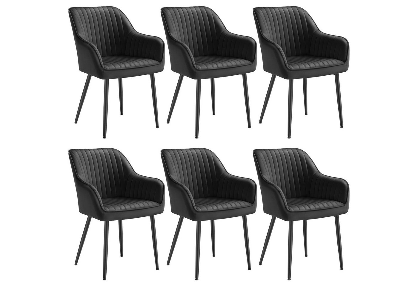 SONGMICS Esszimmerstuhl (6 St), Polsterstuhl mit Metallbeine, Samt, für Schminktisch,6 er Set von SONGMICS