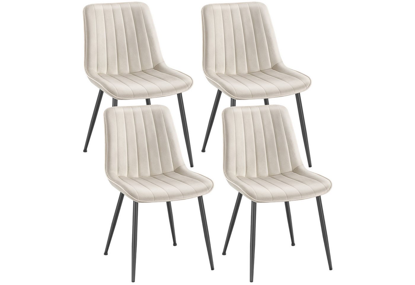 SONGMICS Esszimmerstuhl Stuhlset – Polsterstühle, Moderner Küchenstuhl. Samt (4 St), Küchenstuhl, Samt,Polsterstuhl, bis 120 kg, ERGONOMISCHES DESIGN von SONGMICS