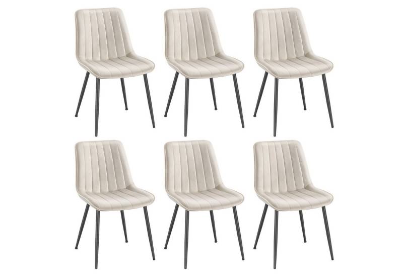 SONGMICS Esszimmerstuhl Stuhlset – Polsterstühle, Moderner Küchenstuhl. Samt (6 St), Küchenstuhl, Samt,Polsterstuhl, bis 120 kg, ERGONOMISCHES DESIGN von SONGMICS