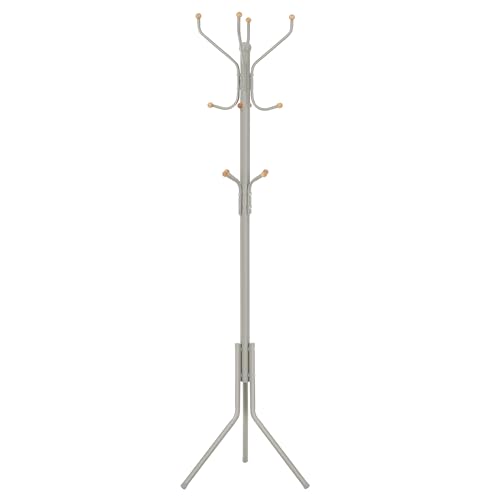 SONGMICS Garderobenständer aus Metall, stabiler Kleiderständer, Garderobe, für Kleidung, Taschen und Hüte, Höhe 182 cm, mit 12 Haken, cappuccinobeige RCR019K01 SONGMICS Garderobenständer aus Metall, stabiler Kleiderständer, Garderobe, für Kleidung, Taschen und Hüte, Höhe 182 cm, mit 12 Haken, cappuccinobeige RCR019K01 von SONGMICS