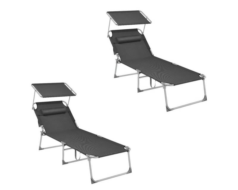 SONGMICS Gartenliege, 2 St., Große Sonnenliege,klappbarer Liegestuhl,200x71x38cm von SONGMICS