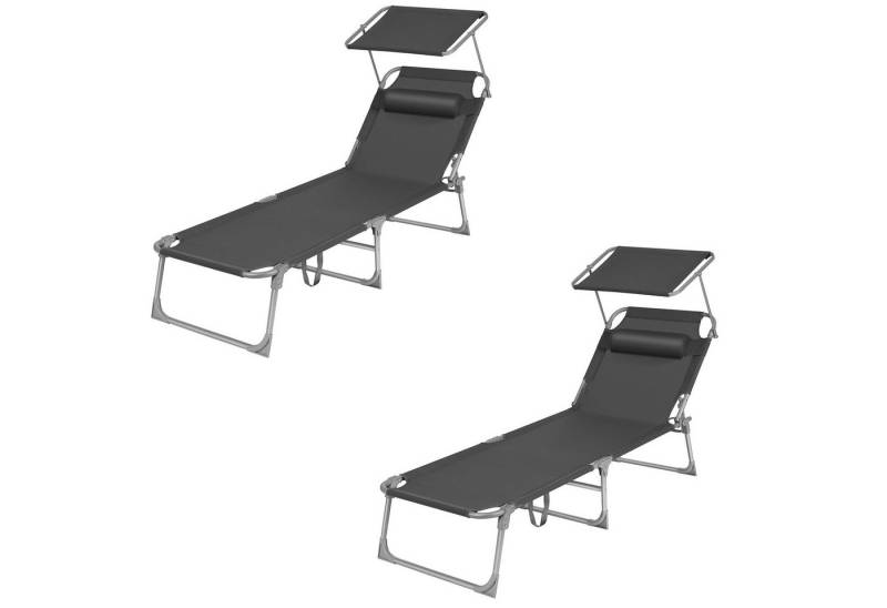 SONGMICS Gartenliege, 2 St., klappbarer Liegestuhl,193x53x29cm,mit Kopfstütze von SONGMICS