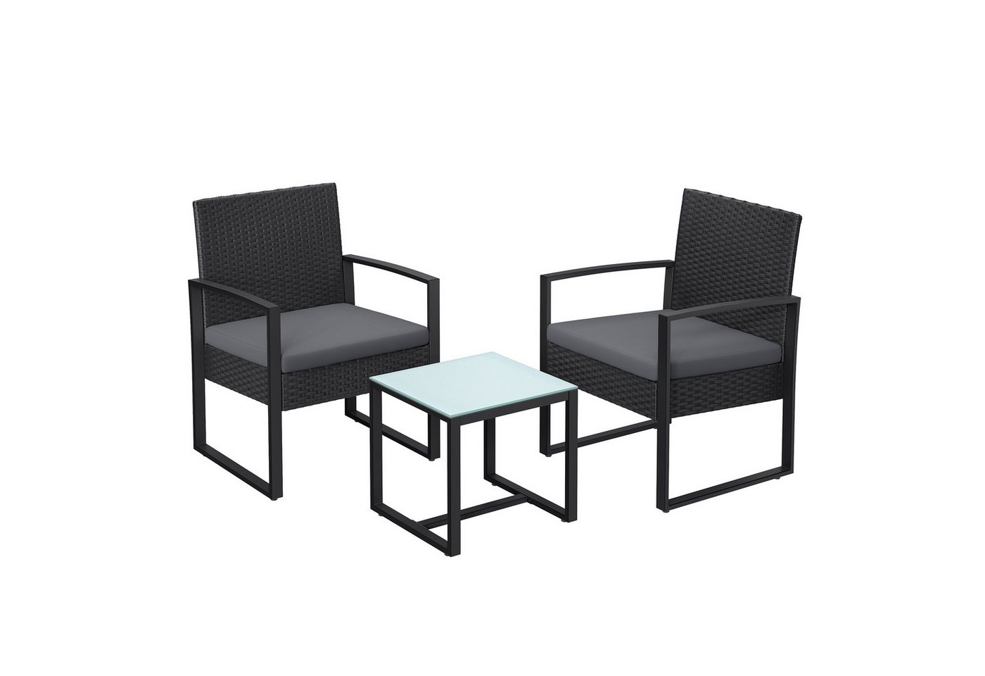 SONGMICS Gartenlounge-Set, (3-tlg), Balkonset, 1 Tisch und 2 Stühle, mit Kissen von SONGMICS