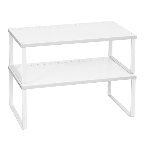 SONGMICS Gewürzregal, 2er Set, Küchenregal, Küchen-Organizer, Küche, Gewürzhalter, erweiterbar, stapelbar, kleines Regal, Metall, weiß KCS401W01 SONGMICS Gewürzregal, 2er Set, Küchenregal, Küchen-Organizer, Küche, Gewürzhalter, erweiterbar, stapelbar, kleines Regal, Metall, weiß KCS401W01 von SONGMICS