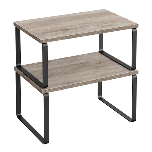 SONGMICS Gewürzregal, 2er Set Küchen-Organizer, Küchenregal, Schrank-Organizer Küche, erweiterbar, kleines Regal, stapelbar, Metall und Holzwerkstoff, tintenschwarz-greige meliert KCS020X02 SONGMICS Gewürzregal, 2er Set Küchen-Organizer, Küchenregal, Schrank-Organizer Küche, erweiterbar, kleines Regal, stapelbar, Metall und Holzwerkstoff, tintenschwarz-greige meliert KCS020X02 von SONGMICS