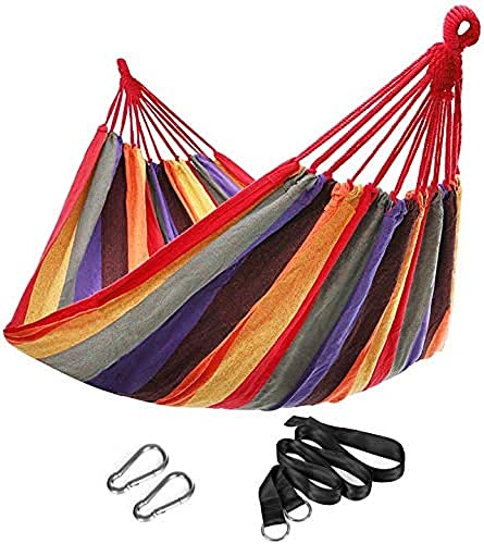 SONGMICS Hängematte Mehrpersonen 210 x 150 cm, TÜV Rheinland, Belastbarkeit bis 300 kg, für Outdoor Camping Wandern Garten, Bunt GDC210, Large von SONGMICS