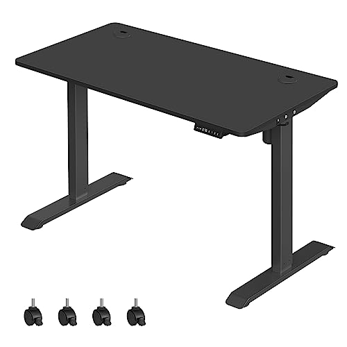 SONGMICS Höhenverstellbarer Schreibtisch elektrisch, 60 x 120 cm Tischoberfläche, stufenlos verstellbar, Memory-Funktion mit 3 Höhen, schwarz LSD101B02 von SONGMICS