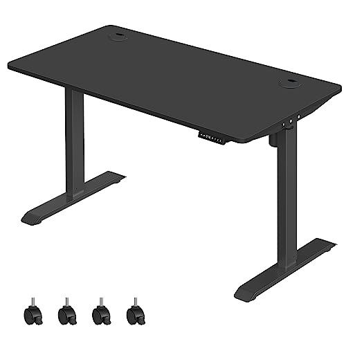 SONGMICS Höhenverstellbarer Schreibtisch elektrisch, 70 x 140 cm Tischoberfläche, stufenlos verstellbar, Memory-Funktion mit 3 Höhen, schwarz LSD102B02 von SONGMICS