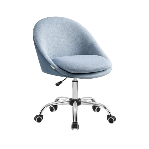 SONGMICS Homeoffice Stuhl, Drehstuhl, Schreibtischstuhl, Schaumstoffpolsterung, höhenverstellbar, für Arbeitszimmer, Schlafzimmer, blau OBG020Q01 von SONGMICS