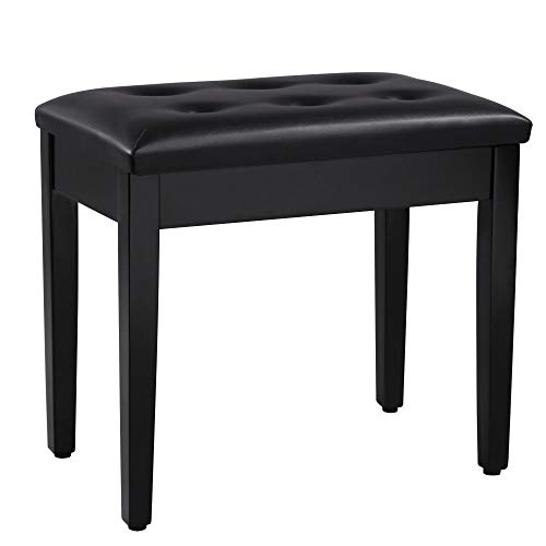 SONGMICS Klavierhocker, mit verstecktem Stauraum, Klavierbank, Hocker gepolstert, Sitzhocker, Sitzbank, 35 x 56 x 49 cm, schwarz LPB55H von SONGMICS