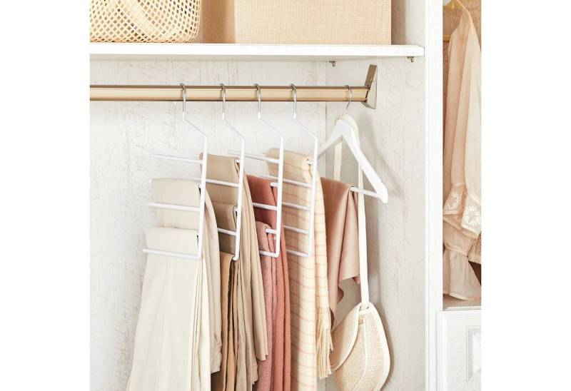 SONGMICS Kleiderbügel CRI034W02, (4-tlg), Hosenbügel platzsparend, 4er Set, offenes Ende, rutschfest von SONGMICS