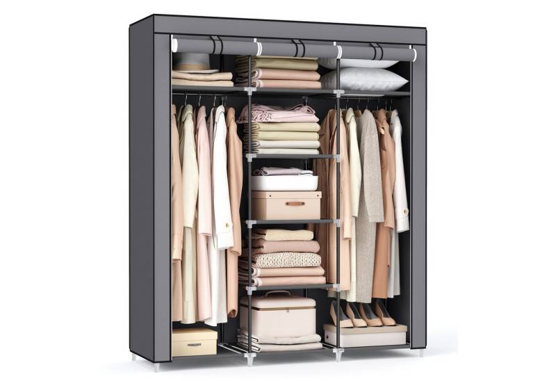 SONGMICS Kleiderschrank faltbare Garderobe mit Kleiderstangen von SONGMICS