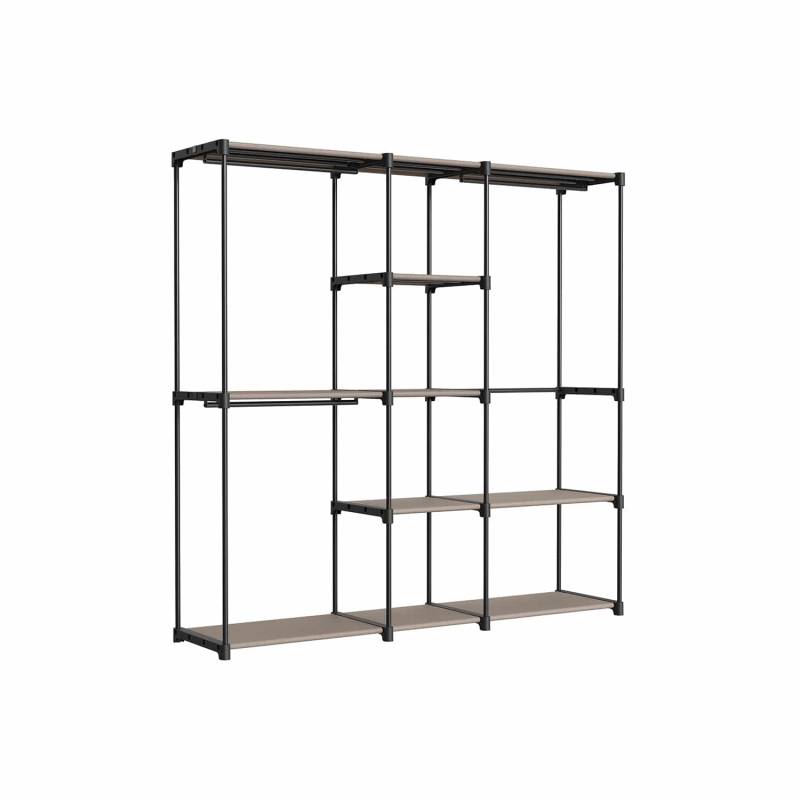 SONGMICS Kleiderschrank in Taupe – Freistehende Garderobe mit Kleiderstangen von SONGMICS