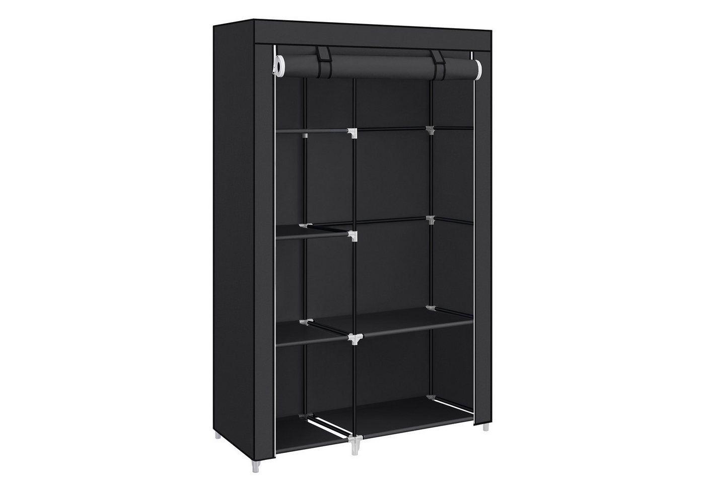 SONGMICS Kleiderständer Kleiderschrank, Garderobe, mit 1 Kleiderstange, 6 Ablagen, Vliesstoff von SONGMICS