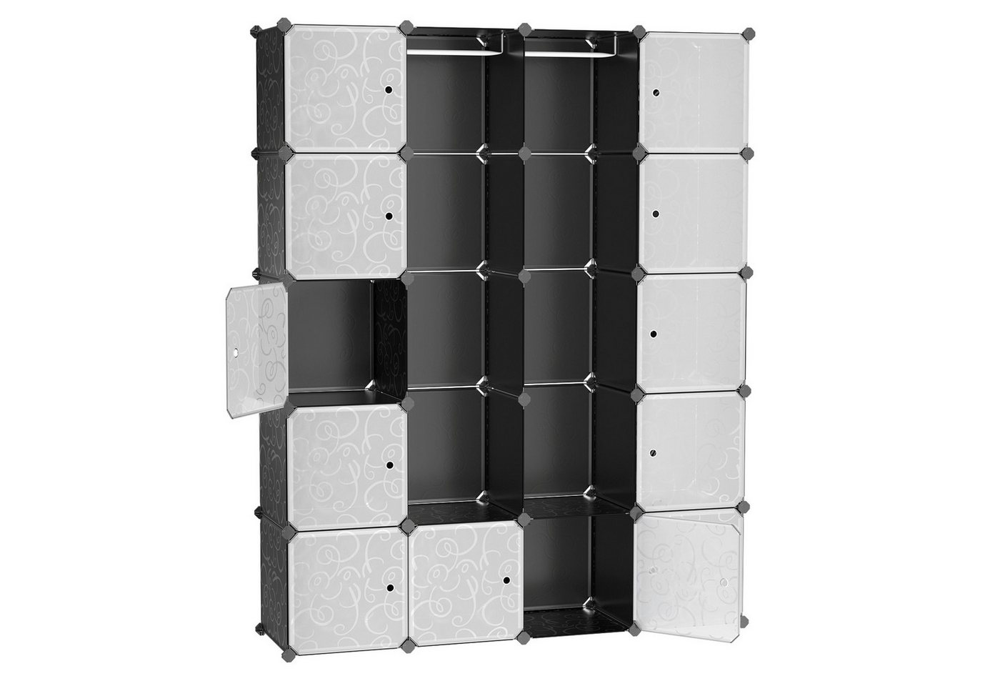 SONGMICS Kleiderschrank mit 2 Kleiderstange, 143 x 178 x 36 cm von SONGMICS