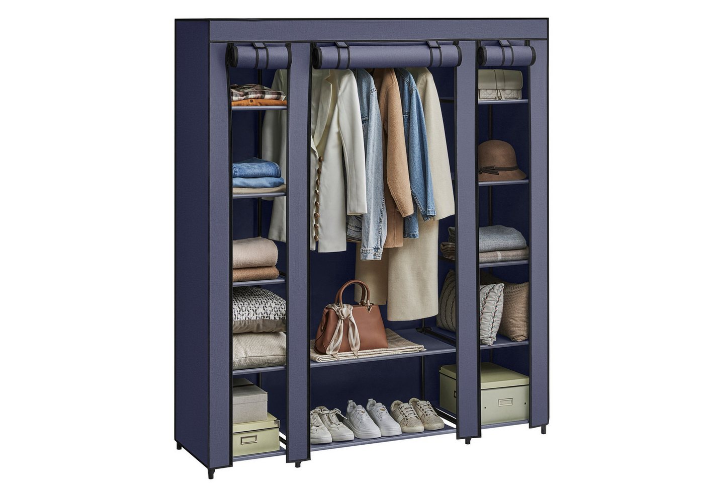 SONGMICS Kleiderschrank Stoffschrank mit Überzug aus Vliesstoff, Kleiderstange, 12 Ablagen SONGMICS Kleiderschrank Stoffschrank mit Überzug aus Vliesstoff, Kleiderstange, 12 Ablagen von SONGMICS