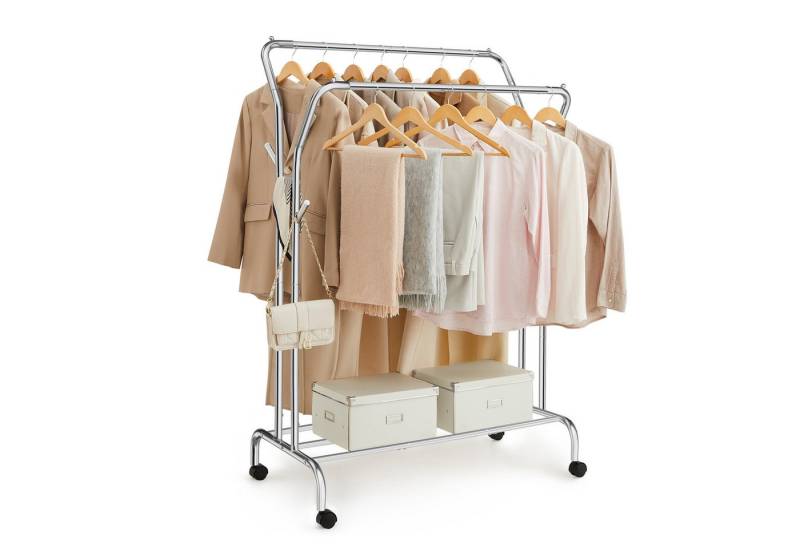 SONGMICS Kleiderständer, Garderobenständer auf Rollen, bis 100 kg belastbar von SONGMICS