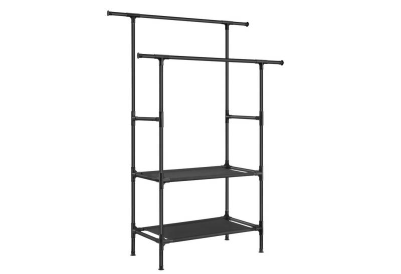 SONGMICS Kleiderständer, mit 2 Kleiderstangen, 2 Ablagen, bis 70 kg belastbar von SONGMICS