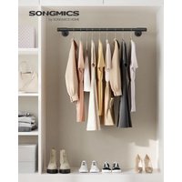 Songmics - Kleiderstange für die Wand, platzsparend, 60 kg Belastbarkeit - Schwarz von SONGMICS