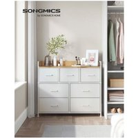 Kommode, 7 Stoffschubladen, Metallgestell, Industrie-Design - weiß - Songmics von SONGMICS