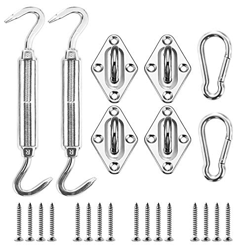 SONGMICS M8 Zubehör für Sonnensegel, Befestigungsset, 304 Edelstahl, hochbelastbares Montagezubehör, für rechteckige, dreieckige und quadratische Sonnensegel, Garten GSS844P*A von SONGMICS