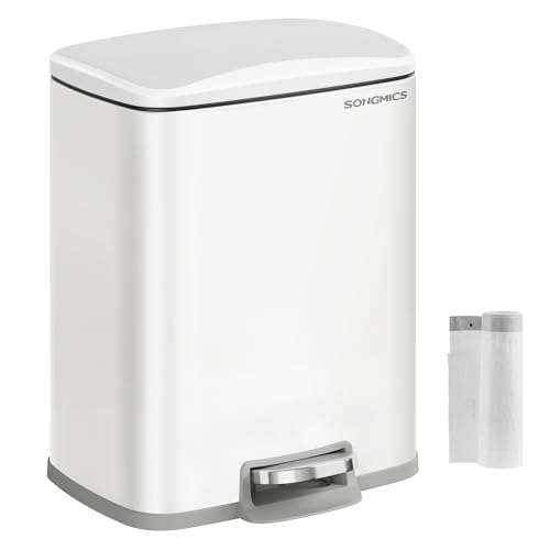 SONGMICS Mülleimer Küche, 20 Liter Abfalleimer mit Pedal, Tretmülleimer, Softclose, Offenhaltefunktion, mit Inneneimer, mit 15 Müllbeuteln, wolkenweiß LTB543W01, weiß SONGMICS Mülleimer Küche, 20 Liter Abfalleimer mit Pedal, Tretmülleimer, Softclose, Offenhaltefunktion, mit Inneneimer, mit 15 Müllbeuteln, wolkenweiß LTB543W01, weiß von SONGMICS