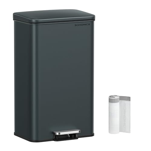 SONGMICS Mülleimer Küche, 40 Liter Abfalleimer, großer Tretmülleimer, mit Deckel, aus Stahl, Softclose, inklusive 15 Müllbeutel, anthrazitgrau LTB540G02 SONGMICS Mülleimer Küche, 40 Liter Abfalleimer, großer Tretmülleimer, mit Deckel, aus Stahl, Softclose, inklusive 15 Müllbeutel, anthrazitgrau LTB540G02 von SONGMICS